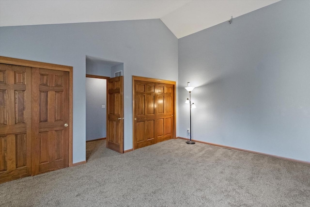 2975 River Birch Dr Unit F, Brookfield, WI 53045 - unfurnished bedroom with high vaulted ceiling and carpet floors