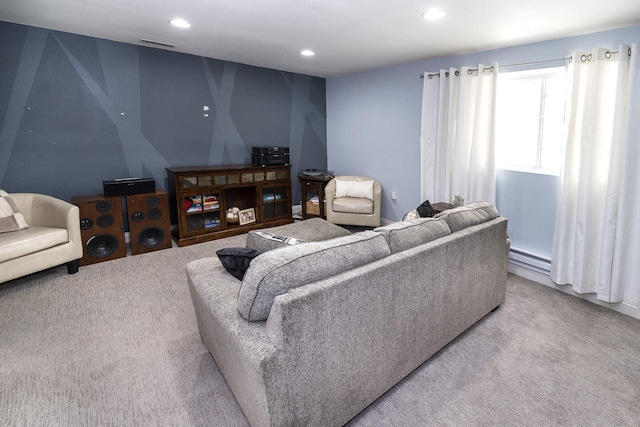 N165W20576 Berry Patch Rd Unit 702, Jackson, WI 53037 - carpeted living area featuring recessed lighting and a baseboard radiator