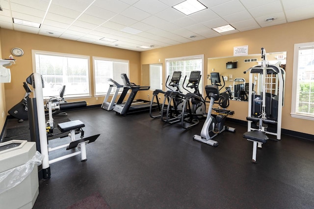 N165W20576 Berry Patch Rd Unit 702, Jackson, WI 53037 - workout area featuring a drop ceiling