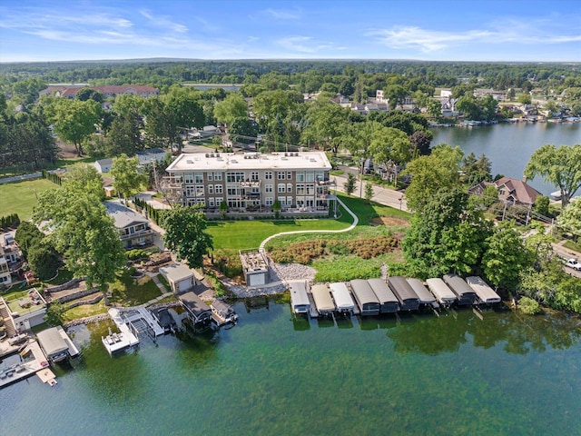 N52W35002 Lake Dr Unit 302, Okauchee, WI 53069 - aerial view of property and surrounding area featuring a large body of water