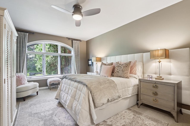 16885 Lake Rd Unit A, Brookfield, WI 53005 - bedroom with light carpet and ceiling fan