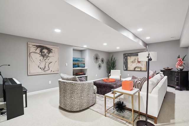 16885 Lake Rd Unit A, Brookfield, WI 53005 - living area featuring carpet floors and recessed lighting