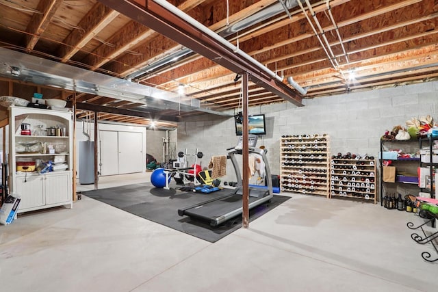 16885 Lake Rd Unit A, Brookfield, WI 53005 - workout room with water heater