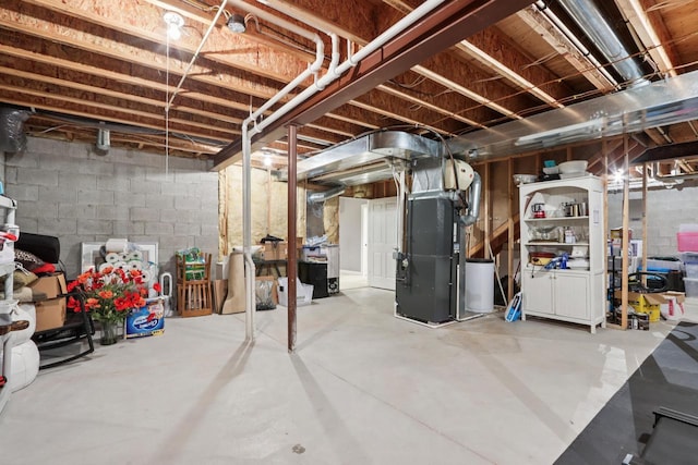 16885 Lake Rd Unit A, Brookfield, WI 53005 - unfinished below grade area featuring concrete block wall and heating unit