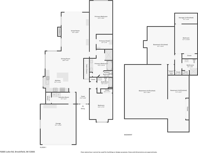 16885 Lake Rd Unit A, Brookfield, WI 53005 - view of floor plan / room layout