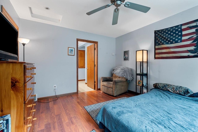 1418 W Washington St, Appleton, WI 54914 - bedroom featuring wood finished floors and ceiling fan