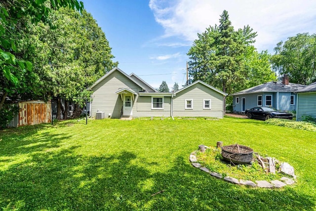 1329 Central St, Oshkosh, WI 54901 - rear view of house with a fire pit