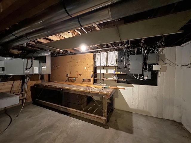 1117 21st St, Monroe, WI 53566 - unfinished below grade area with a workshop area and electric panel