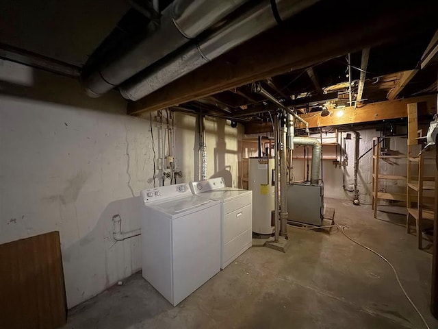 1117 21st St, Monroe, WI 53566 - unfinished below grade area featuring water heater and washer and clothes dryer