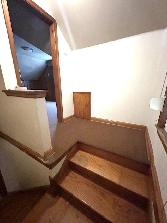 4228 N 52nd St, Milwaukee, WI 53216 - staircase with vaulted ceiling and baseboards