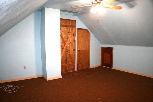 4228 N 52nd St, Milwaukee, WI 53216 - bonus room featuring vaulted ceiling, carpet flooring, and a ceiling fan