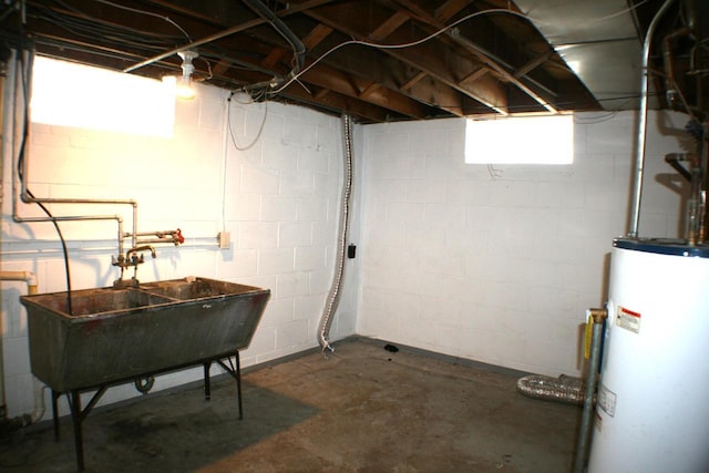 4228 N 52nd St, Milwaukee, WI 53216 - basement featuring gas water heater and a sink