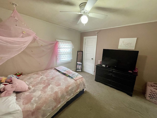 1116 Liberty Ave, Beloit, WI 53511 - carpeted bedroom featuring crown molding and ceiling fan