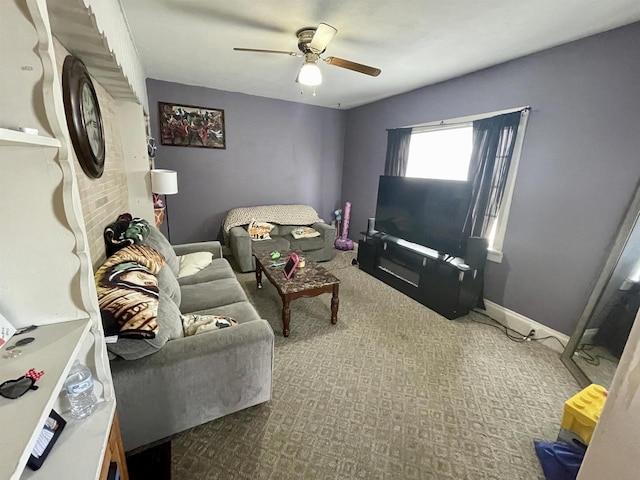 1116 Liberty Ave, Beloit, WI 53511 - carpeted living room featuring ceiling fan