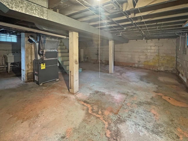 4958 S 20th St, Milwaukee, WI 53221 - basement with stairway and heating unit