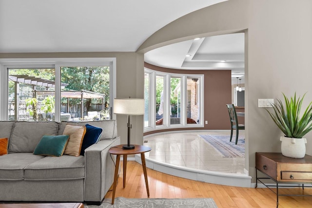 1824 W Reid Dr, Appleton, WI 54914 - living room with wood-type flooring and a raised ceiling