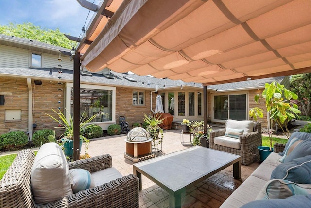 1824 W Reid Dr, Appleton, WI 54914 - view of patio featuring an outdoor living space and a pergola