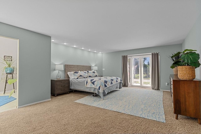 1824 W Reid Dr, Appleton, WI 54914 - bedroom with carpet, access to outside, and recessed lighting