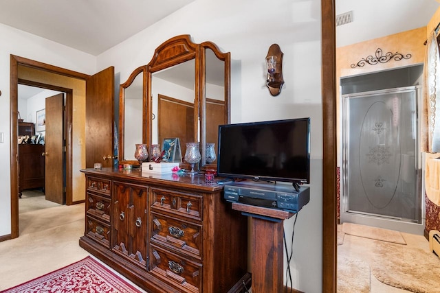 1202 N Rapids Rd, Manitowoc, WI 54220 - bedroom featuring light carpet and baseboard heating