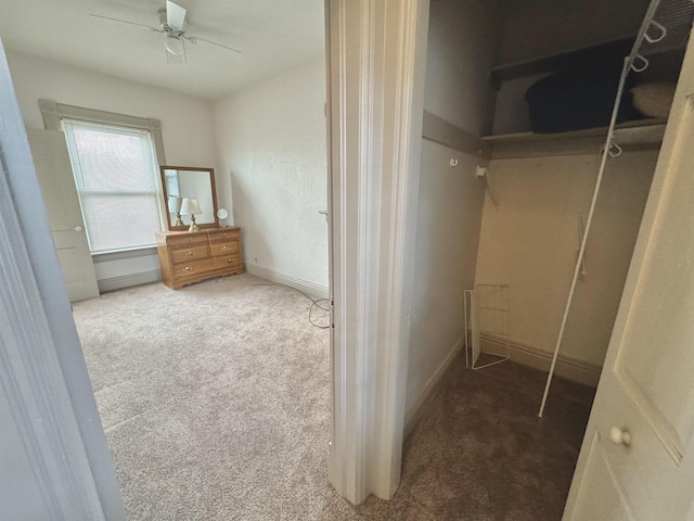 195 E Park Ave, Berlin, WI 54923 - walk in closet featuring carpet floors and a ceiling fan
