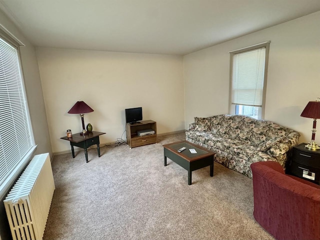195 E Park Ave, Berlin, WI 54923 - carpeted living room featuring radiator heating unit