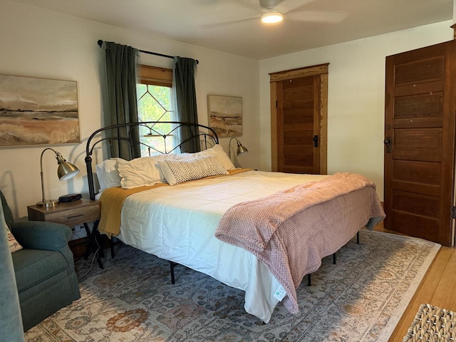 2505 Robinsdale Ave, La Crosse, WI 54601 - bedroom featuring wood finished floors and a ceiling fan