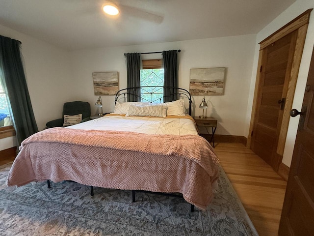 2505 Robinsdale Ave, La Crosse, WI 54601 - bedroom featuring wood finished floors and a ceiling fan