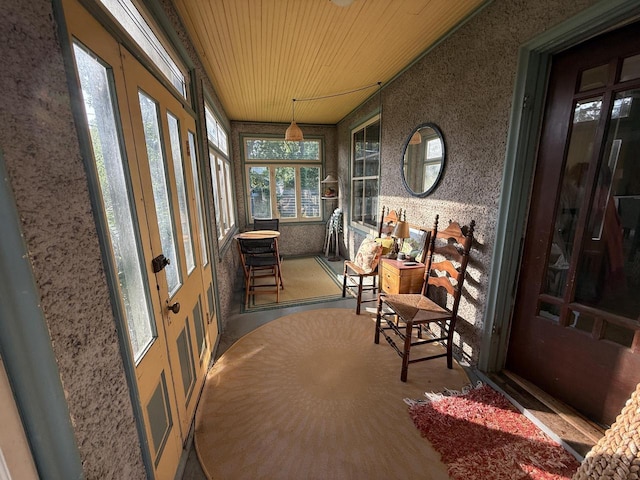 2505 Robinsdale Ave, La Crosse, WI 54601 - sunroom / solarium with wallpapered walls and wooden ceiling
