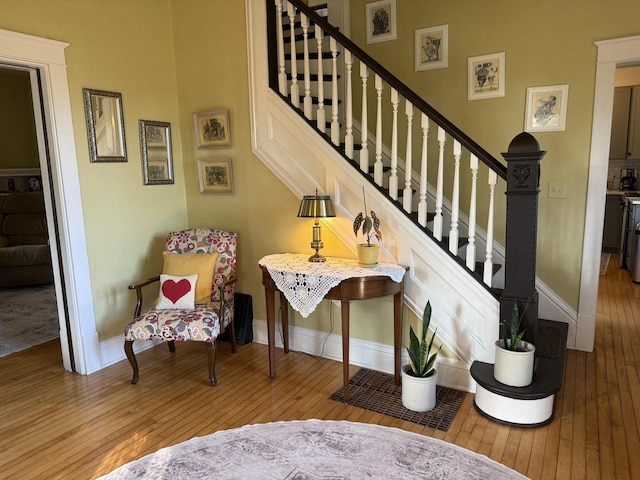 2505 Robinsdale Ave, La Crosse, WI 54601 - stairs featuring hardwood / wood-style floors and baseboards