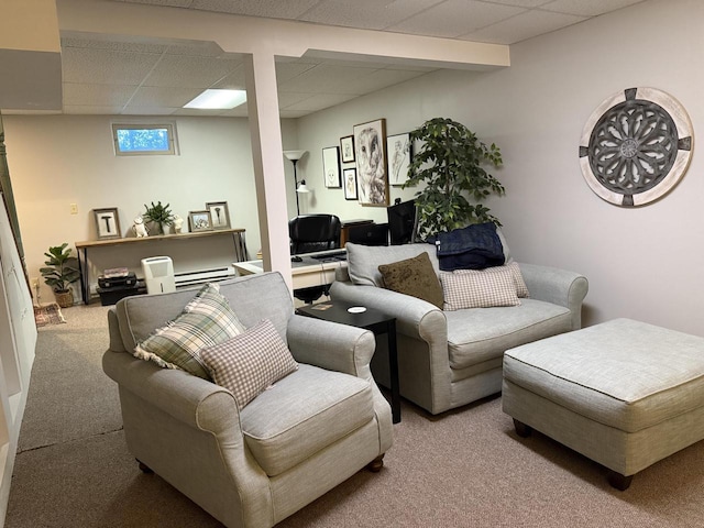 2505 Robinsdale Ave, La Crosse, WI 54601 - living area featuring a drop ceiling and carpet