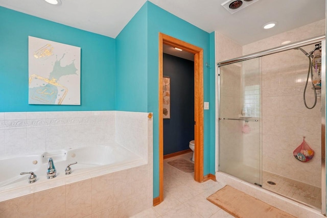 3426 W Links Dr, Franklin, WI 53132 - full bath with a bath, a shower stall, and tile patterned floors