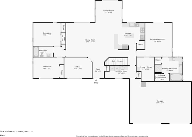3426 W Links Dr, Franklin, WI 53132 - view of home floor plan