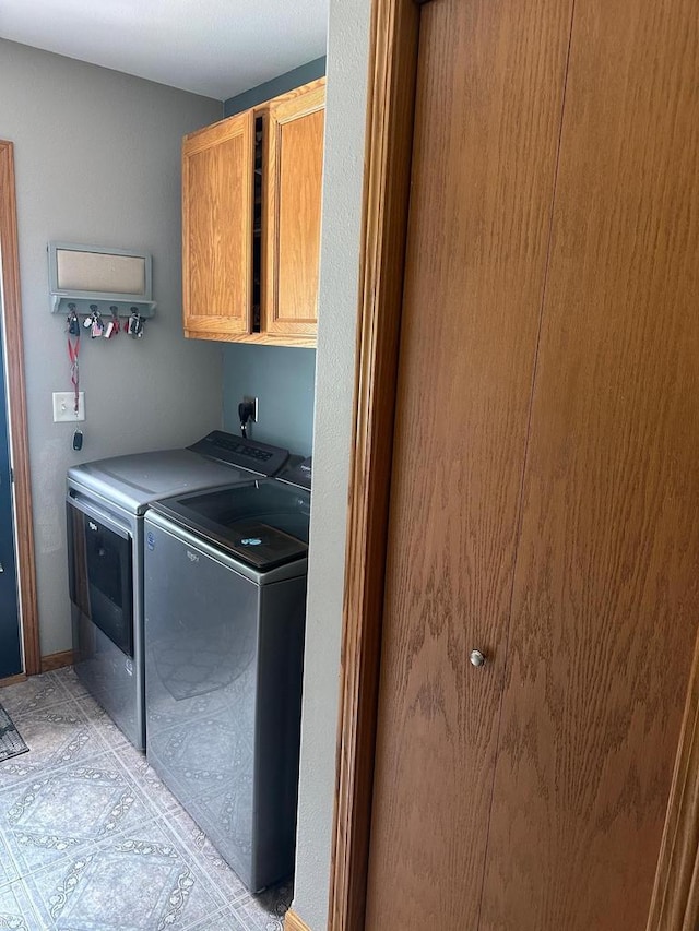 W6767 Pine Ave, Medford, WI 54451 - laundry room featuring cabinet space and washing machine and dryer
