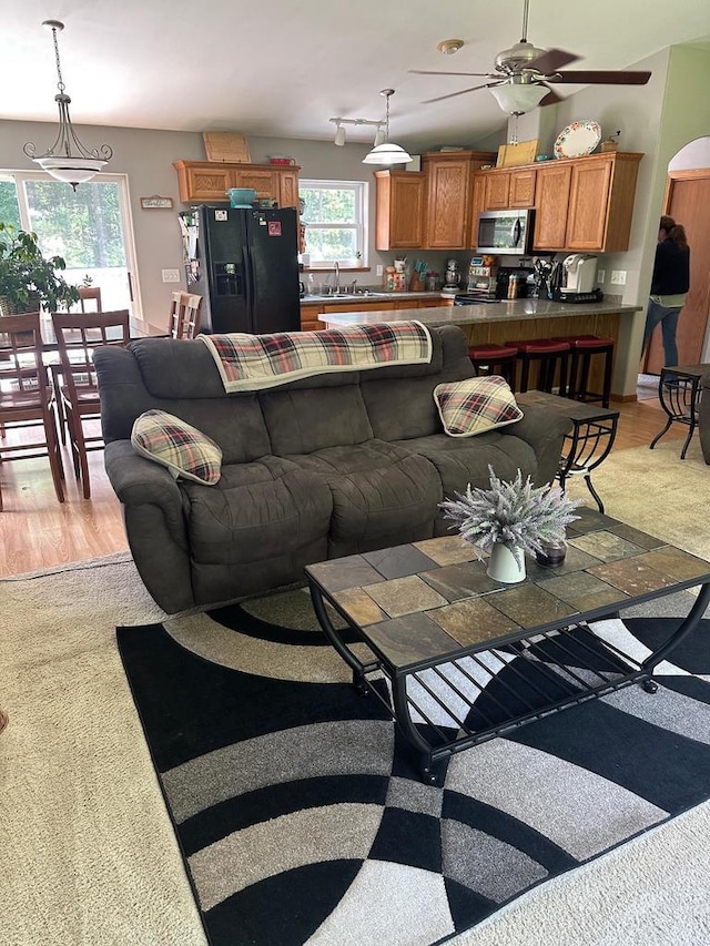 W6767 Pine Ave, Medford, WI 54451 - living area featuring ceiling fan