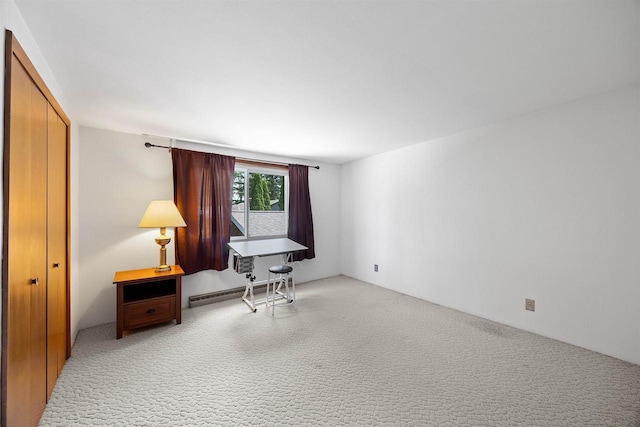 W4976 Pinewood Ln, Merrill, WI 54452 - office space with light carpet and a baseboard heating unit