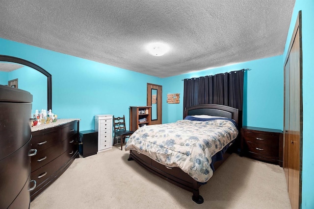 W4976 Pinewood Ln, Merrill, WI 54452 - bedroom featuring light colored carpet and a textured ceiling