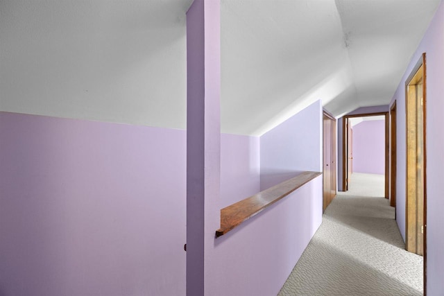 W4976 Pinewood Ln, Merrill, WI 54452 - hallway with lofted ceiling and carpet floors
