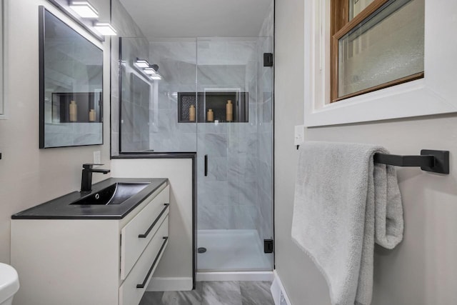 N78W15518 Old Gate Rd, Menomonee Falls, WI 53051 - full bath featuring vanity and a stall shower