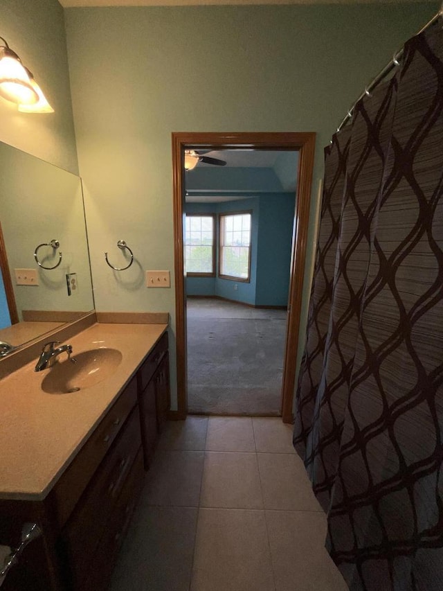 7918 Fredricksburg Ct Unit 101, Bristol, WI 53104 - bathroom with vanity and tile patterned flooring
