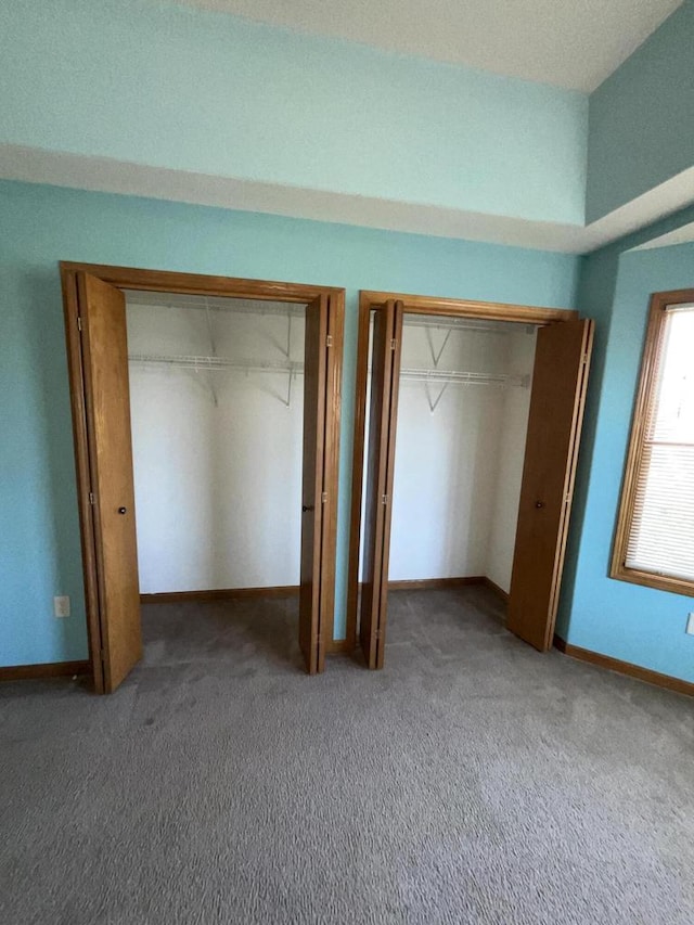 7918 Fredricksburg Ct Unit 101, Bristol, WI 53104 - unfurnished bedroom with multiple closets and carpet