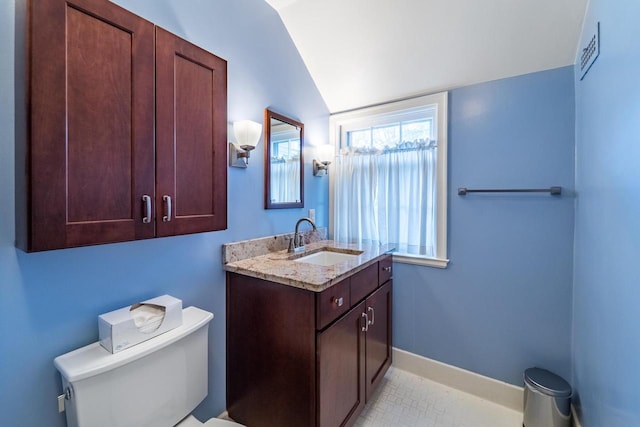 918 Fulton St, Wausau, WI 54403 - bathroom with vaulted ceiling and vanity