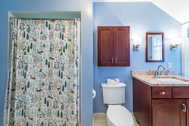 918 Fulton St, Wausau, WI 54403 - full bathroom with vanity and a shower with shower curtain