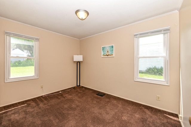 6148 N 38th St, Milwaukee, WI 53209 - spare room featuring dark colored carpet and crown molding