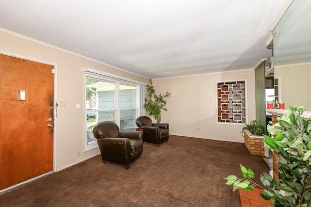 6148 N 38th St, Milwaukee, WI 53209 - living area featuring crown molding and carpet