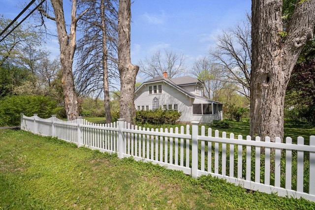 12600 W Prospect Dr, New Berlin, WI 53151 - fenced yard featuring a sunroom