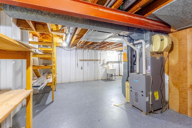 7309 S 46th St, Franklin, WI 53132 - basement featuring heating unit