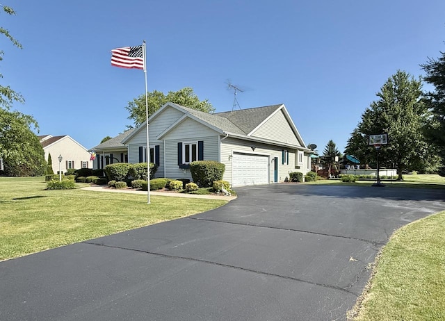 7975 Summit Dr, Delavan, WI 53115 - view of front of property with driveway, a garage, a front lawn, and roof with shingles