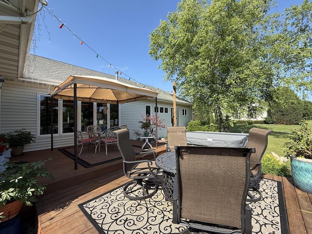7975 Summit Dr, Delavan, WI 53115 - wooden deck featuring outdoor dining area