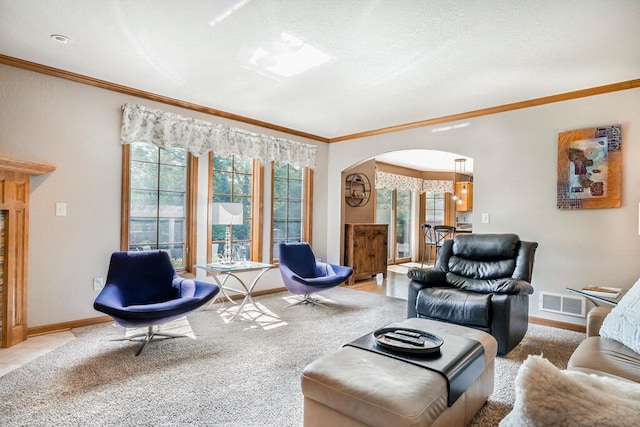 4474 N 107th St, Wauwatosa, WI 53225 - living room with arched walkways and ornamental molding