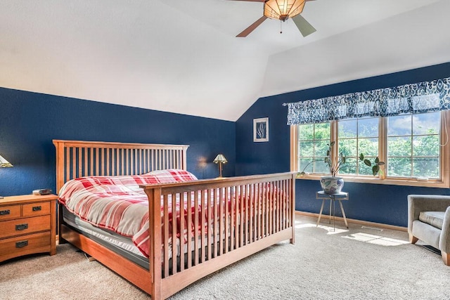 4474 N 107th St, Wauwatosa, WI 53225 - carpeted bedroom featuring lofted ceiling and a ceiling fan